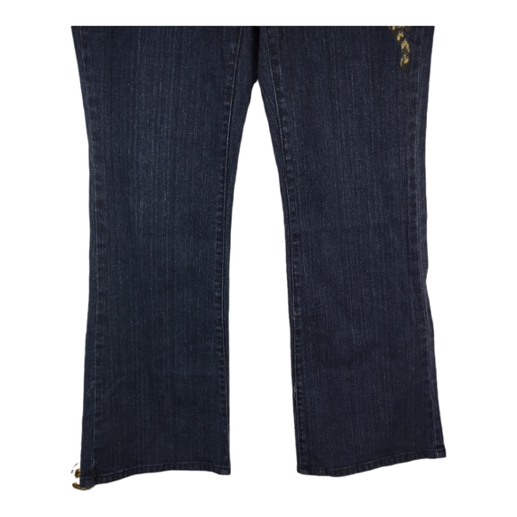 Jeanstar womens Dark Blue Denim Jeans Size 8P Embellished Painted Leopard - Picture 11 of 11